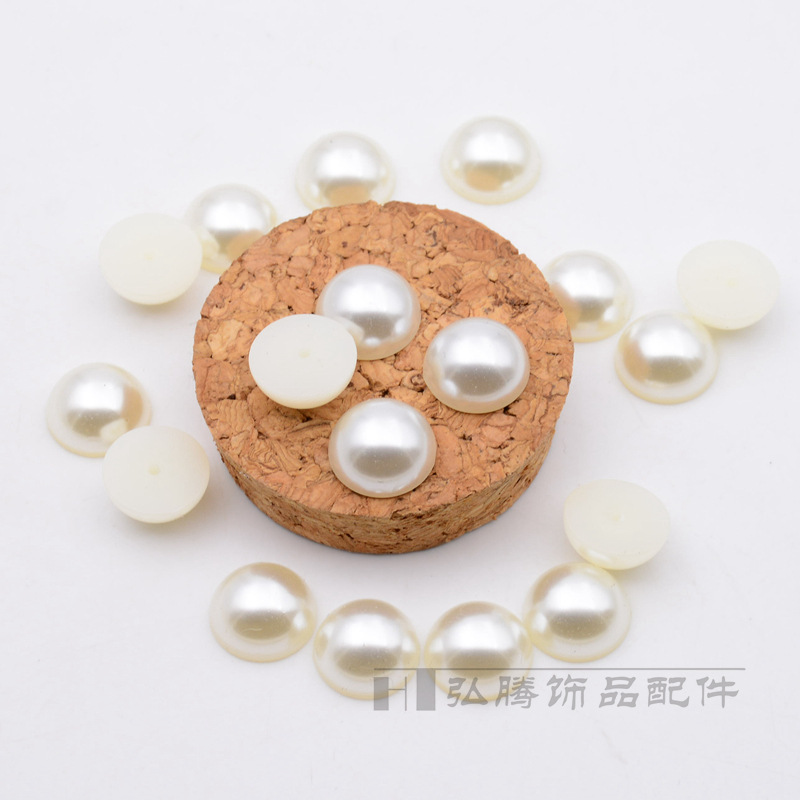 Abs Flat Bright Semicircle Pearl Mobile Phone Beauty Patch Half Pearl Diy Jewelry Imitation Pearl Accessories Loose Beads