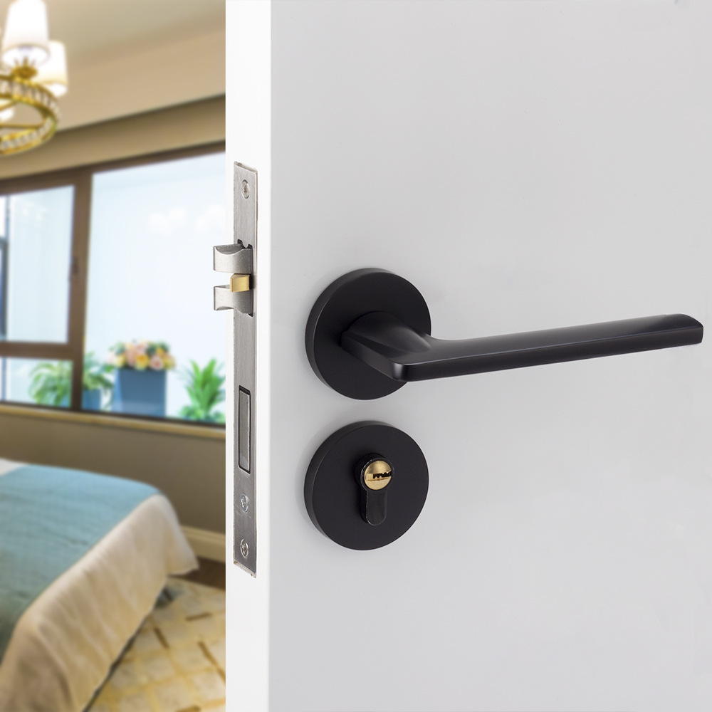 洛克家门锁卧室静音分体木门锁具简约室内锁锌合金执手锁批发零售