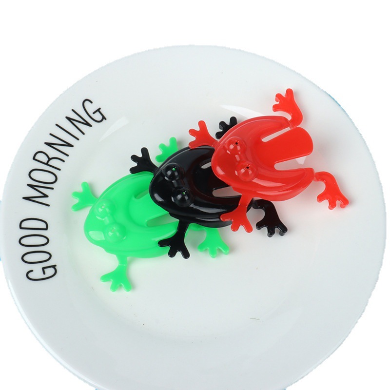 Solid Color Leap Frog Plastic Bouncing Frogs Leap Frog Children's Educational Toys Classic Nostalgic Male Factory Wholesale