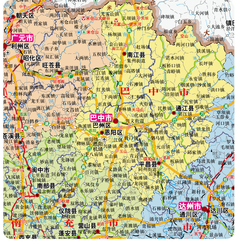 四川省地图2022年新版大尺寸106*76厘米墙贴防水高清交通旅游参考