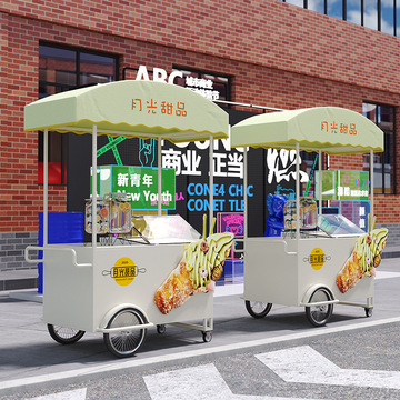 冰淇淋摆摊车试吃台冰糕冰柜售卖车冰激凌雪糕甜品车热狗咖啡车