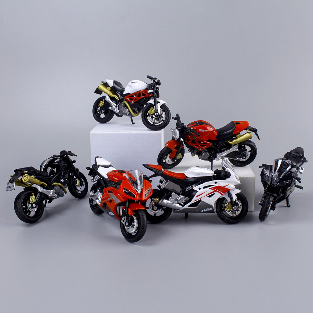 合金摩托车机车车模摆件男孩玩具车生日蛋糕装饰摆件滑行摩托车