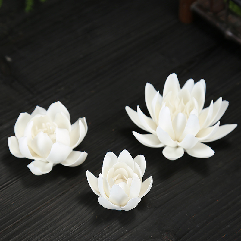 陶瓷手工莲花香插香台禅意摆件家居室内供奉线香拜拜香香器装饰品