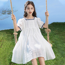 女童连衣裙夏季新款韩版洋气海军风裙子中大儿童装学院网红公主裙