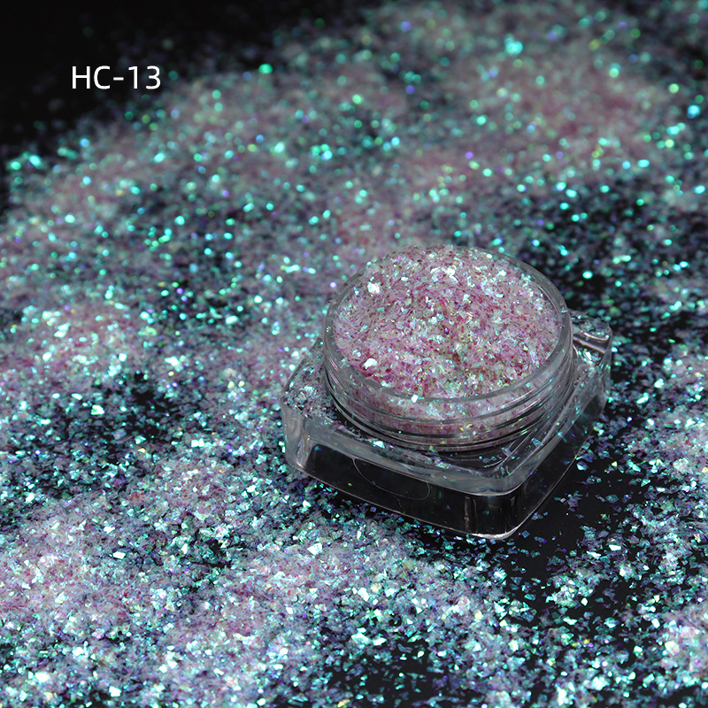 美甲新品不规则亮片极光幻彩玻璃纸碎片diy七彩糖果纸亮片1斤装