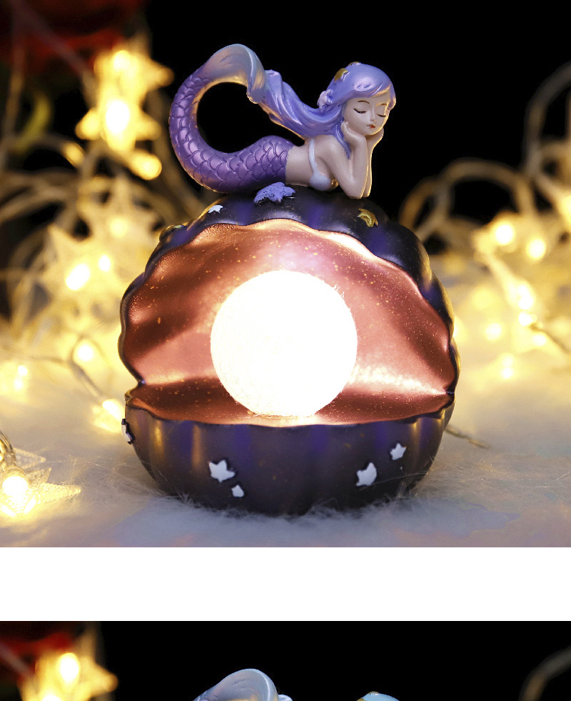 少女礼品美人鱼创意模型小夜灯生日礼物摆件卧室床头桌面摆设现货