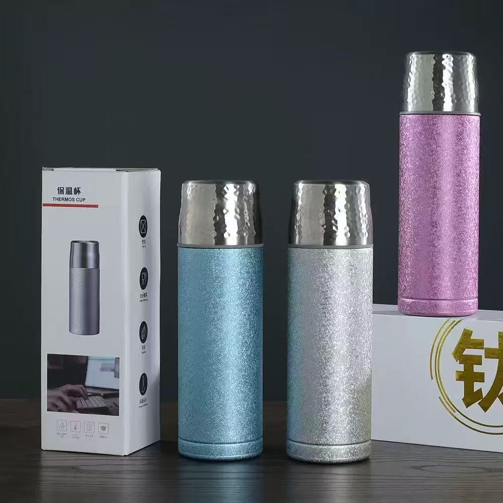 新款时尚高级复古国风孔雀覆钛保温杯不锈钢印花户外便携水杯批发