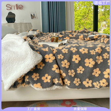 毯子办公室午睡毯ins风北欧空调毯轻奢风盖毯午休儿童豆豆绒安。