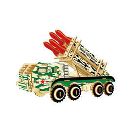 成人3d立体拼图 儿童手工益智拼装木制diy仿真模型防空导弹车玩具