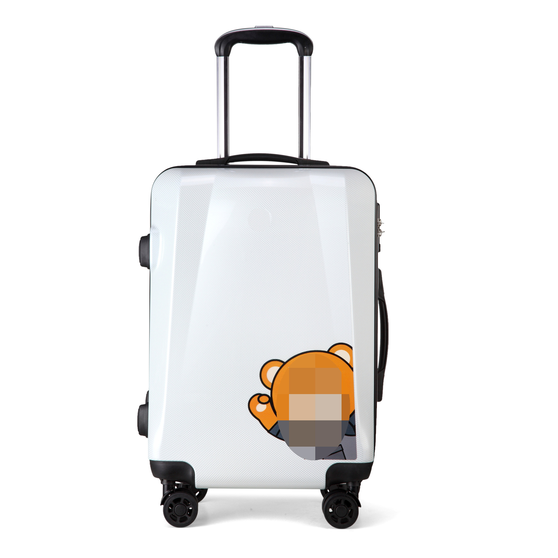 现货4s礼品箱20寸pc汽车专供拉杆箱打印万向轮小熊图案行李旅行箱