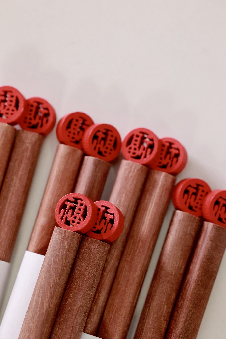 [Yuanjin Bamboo Wood] Home Festival Gift Reusable Chopstick Red Sandal Wood Chopsticks Non-Slip Natural High-End High Temperature Resistant