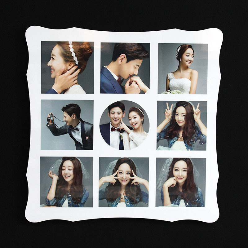 水晶摆台照片婚纱照制作儿童九宫格洗照片做成相框结婚挂墙照