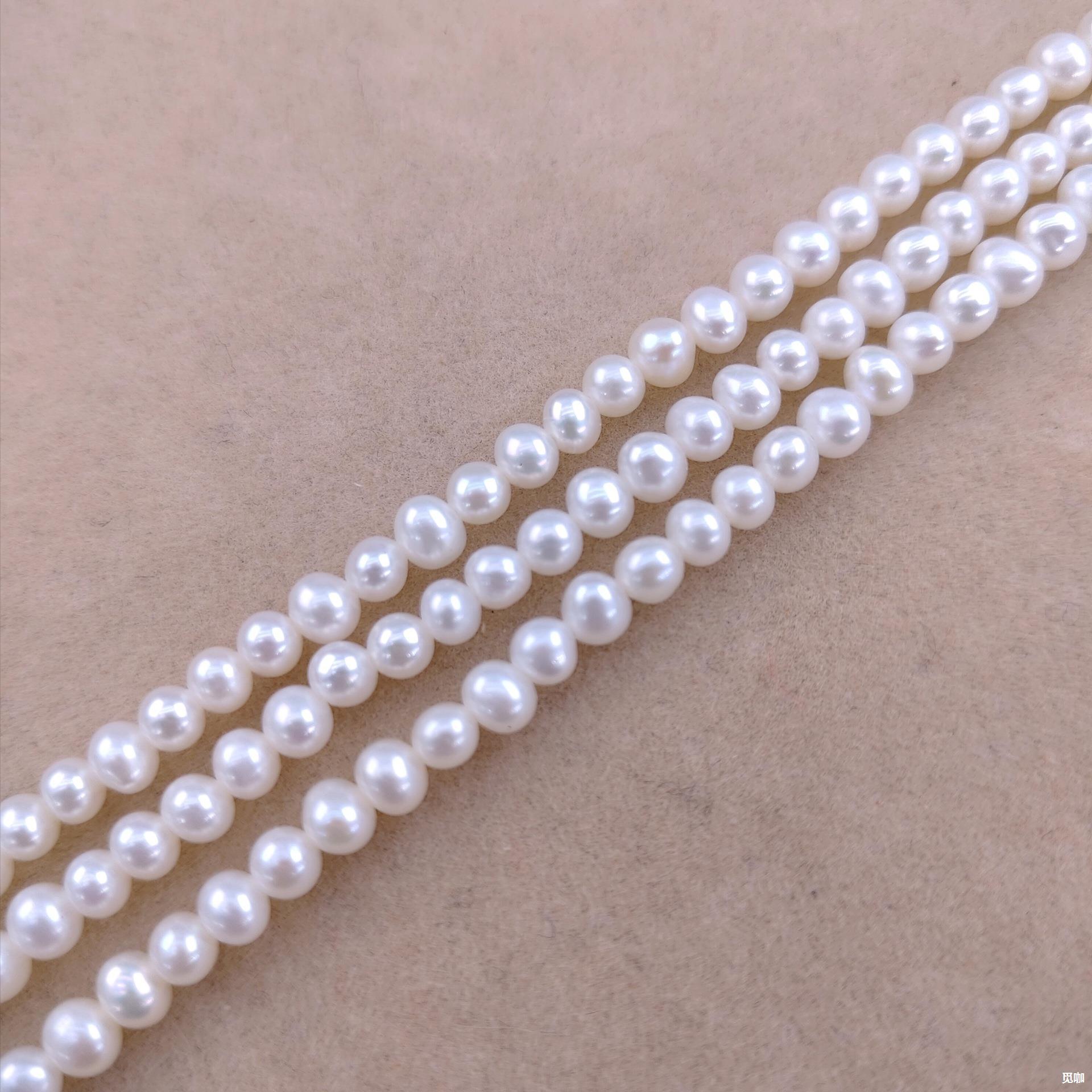 天然淡水珍珠 好品质3-4mm强光微瑕小珍珠 diy半成品配件材料