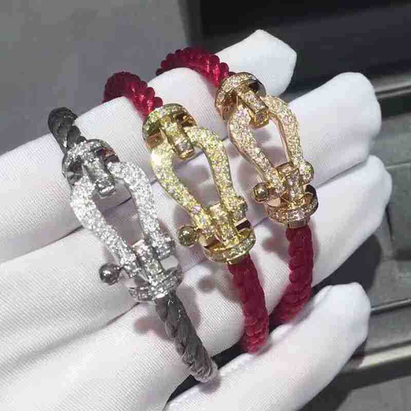 fred费雷德手链马蹄扣手链幸运编织红绳8字扣情侣手绳yi转运红绳