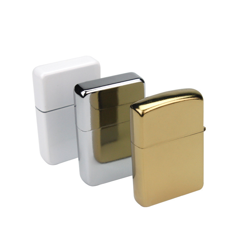 Thermal Transfer Printing Thermal Transfer Lighter Stainless Steel Creative Metal Lighter Gold Silver White Personality Creative DIY Wholesale