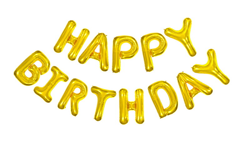 16-Inch 32-Inch Letter Aluminum Balloon Happy Birthday Balloon Set Happy Birthday Party Decoration