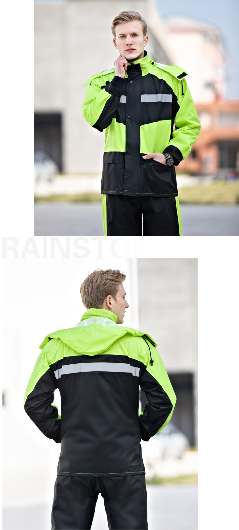 外贸货源薄款防水外套步行成人雨衣 自行车骑行加厚分体雨衣厂家