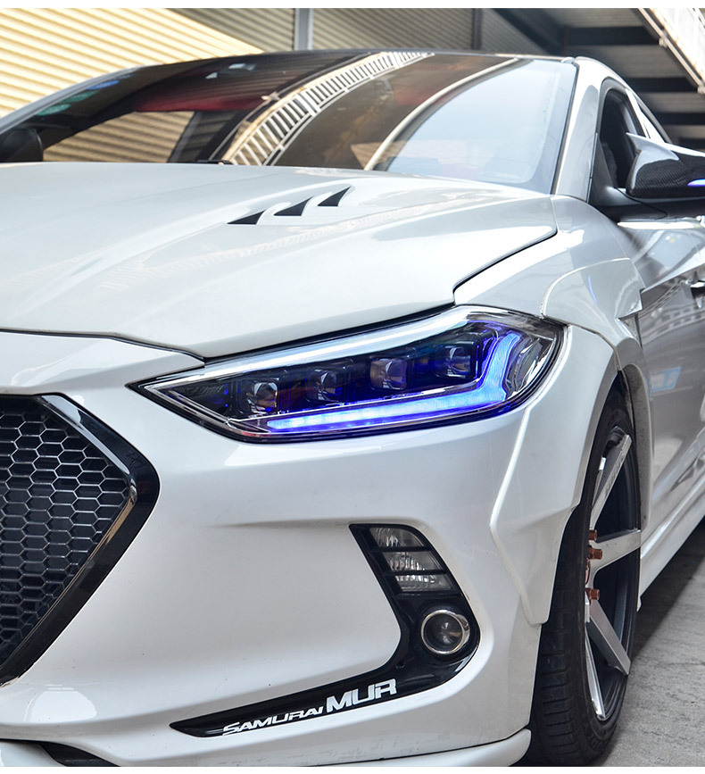 适用现代领动大灯总成改装led大灯16-19款20款led透镜世纪版流光