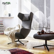 客厅现代简约设计师布艺沙发椅 创意轻奢酒店玻璃钢休闲单人躺椅
