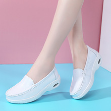 2021圆头春季白色日常女低帮纯色成年坡跟护士鞋