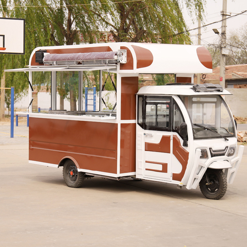 小吃车三轮车多功能电动餐车摆摊移动早餐房车流动地摊小推车