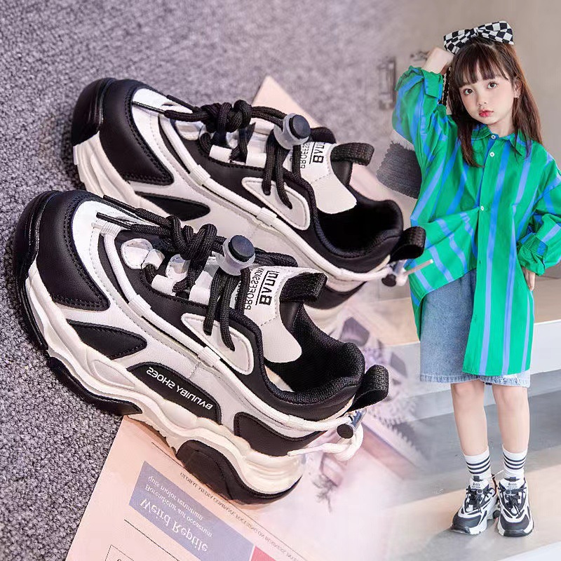 Baby Girl Daddy Shoes 2023 Spring and Autumn New Children's Net Red Sneakers Girls Primary School Children's Leisure Pumps