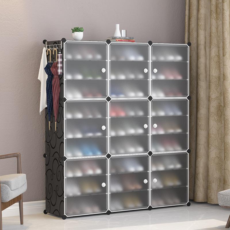 Factory Direct Sales Modern Multi-Layer Simple Shoe Cabinet Household Multi-Functional Dormitory Shoe Rack Storage Cabinet Plastic Combination Shoe Cabinet