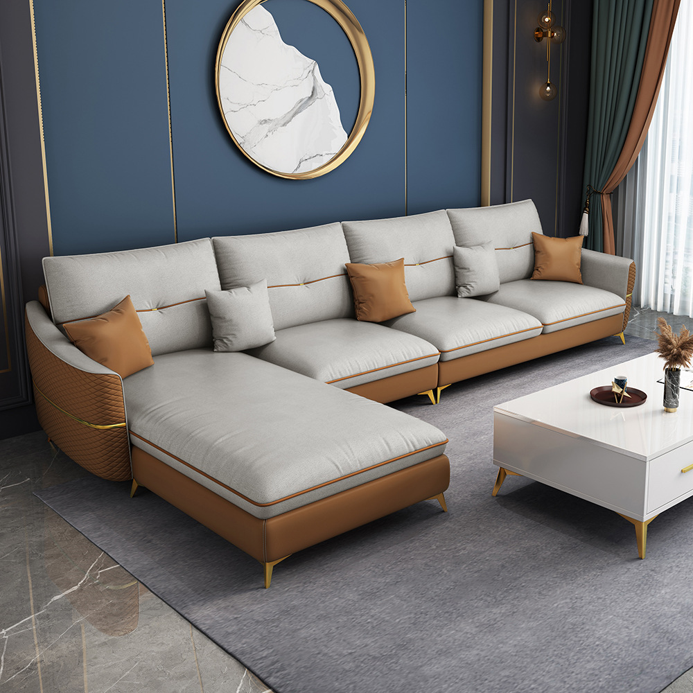 简约科技布沙发客厅大中小户型转角沙发意式轻奢组合贵妃布艺沙发