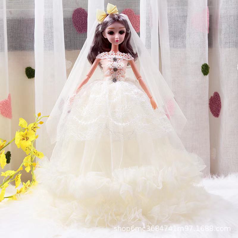 Doll Wholesale Big Confused Barbie Doll Set Wedding Dress Girl Princess Single Play House Toy