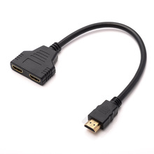 0.25 米HDMI一分二线 分配器一进二出HDMI 1分2高清线 HDMI分频器