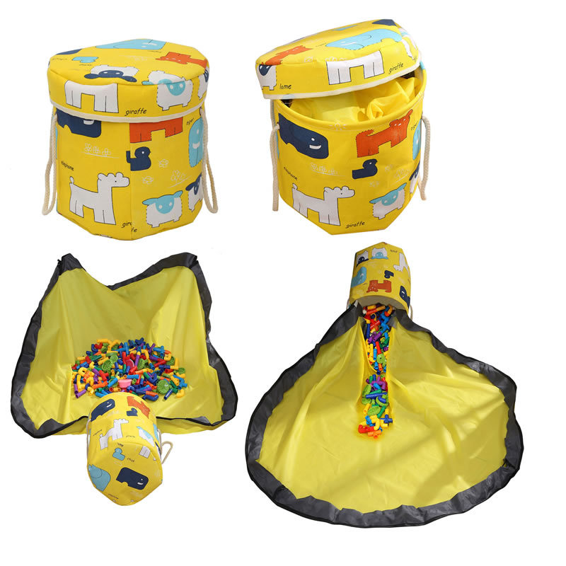 2-in-1 Cartoon Toy Fast Storage Bucket Bags Toy Clean-up Storage Children's Gift 1152-2