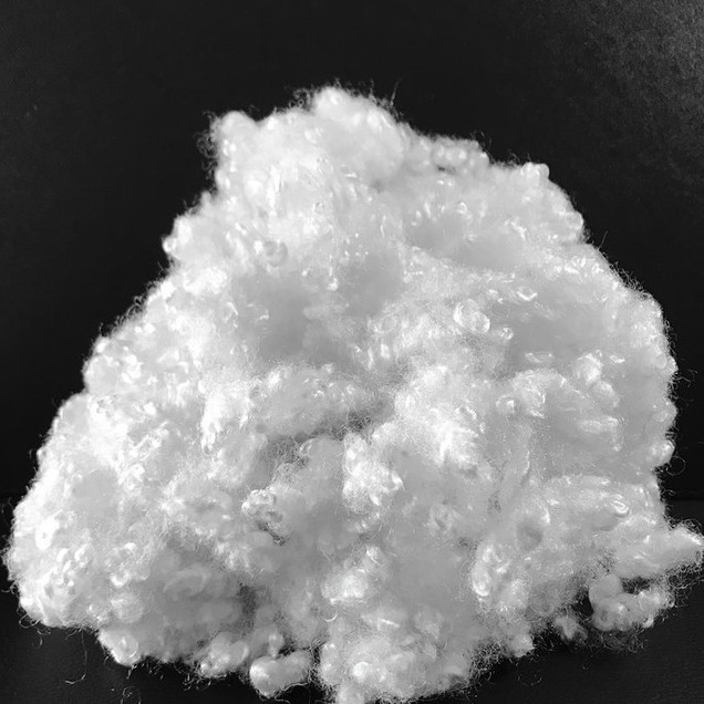 白色柔软光滑15D*32MM加硅涤纶短纤维用于填充