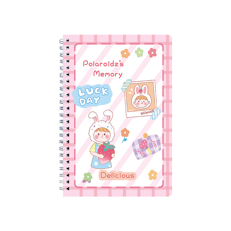 A5 Cartoon Thick Coil Notebook Loose-Leaf Notebook Cute Korean Style Student Fresh Flip Spiral Notepad