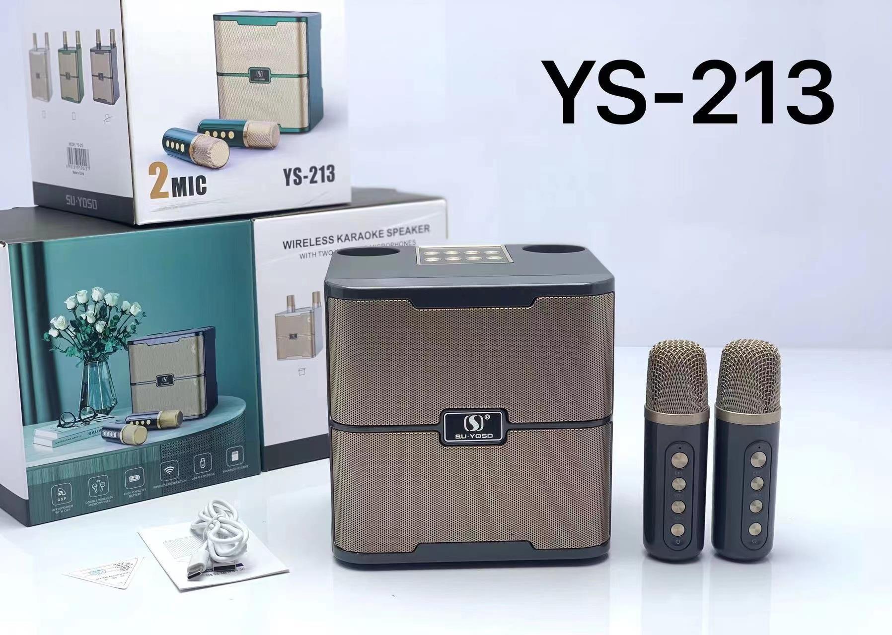 新款便携蓝牙音箱ys213 支持变声 多种手机连接 双无线话筒-阿里巴巴