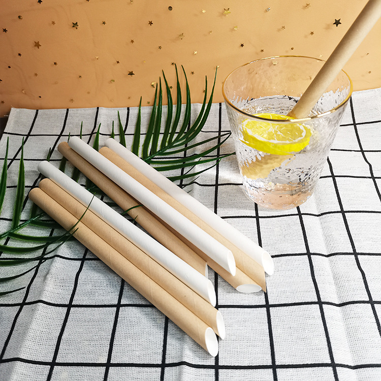 一次性奶茶吸管 厂家批发可降解牛皮纸独立包咖啡果粒饮品纸吸管