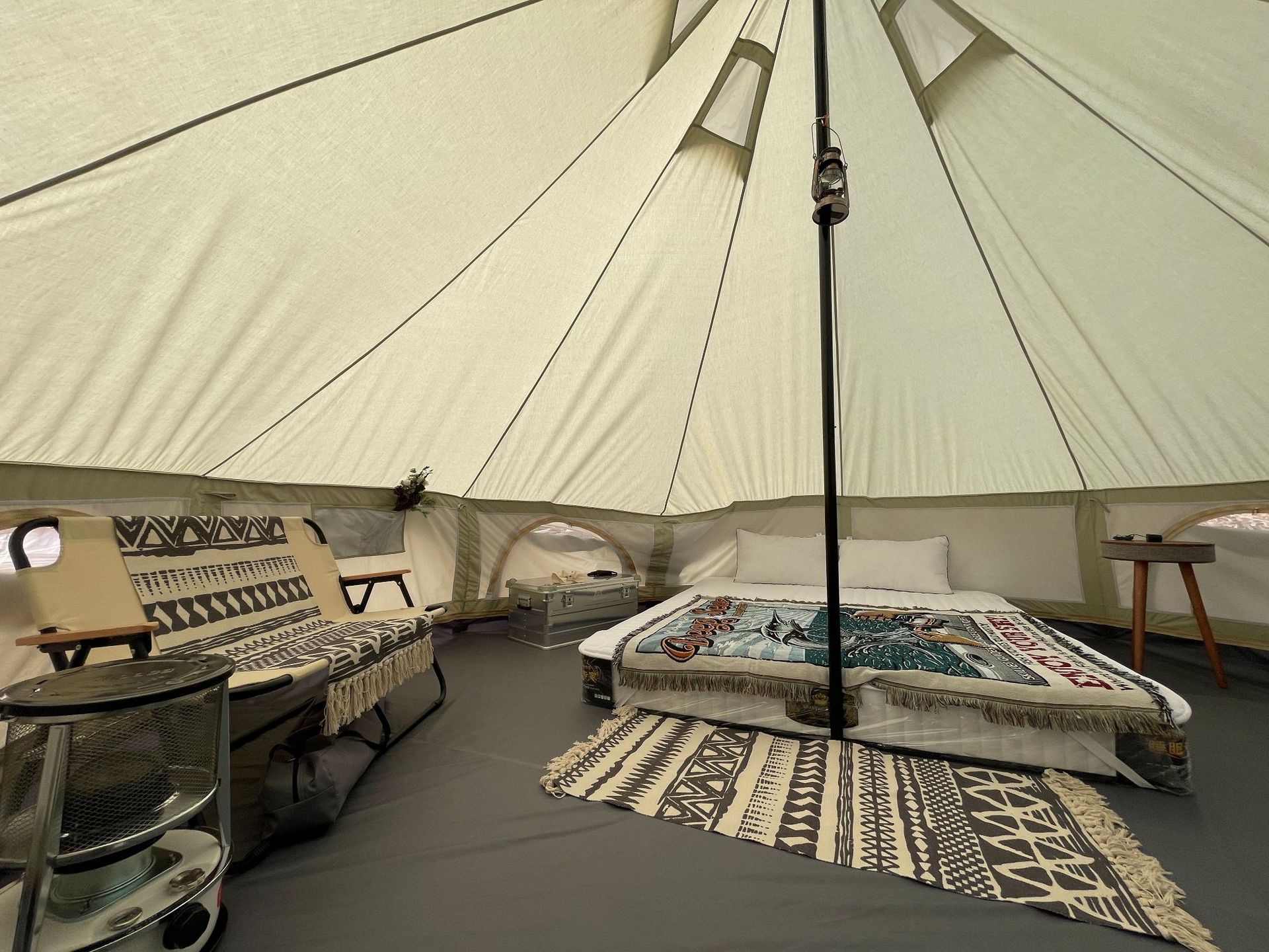 博庭友氧新品帐篷贝塔双围纱网科技棉布果绿色拱形天幕帐篷