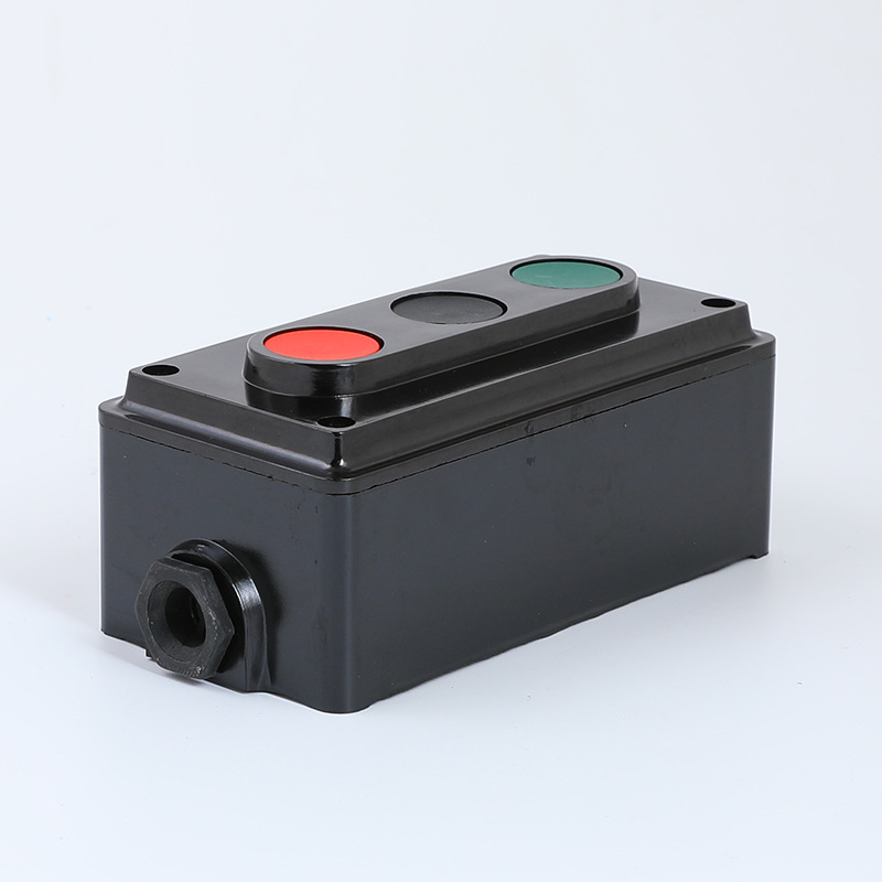 德力西la4-3h按钮开关三位三联控制按钮启动停止按钮自复位按钮盒