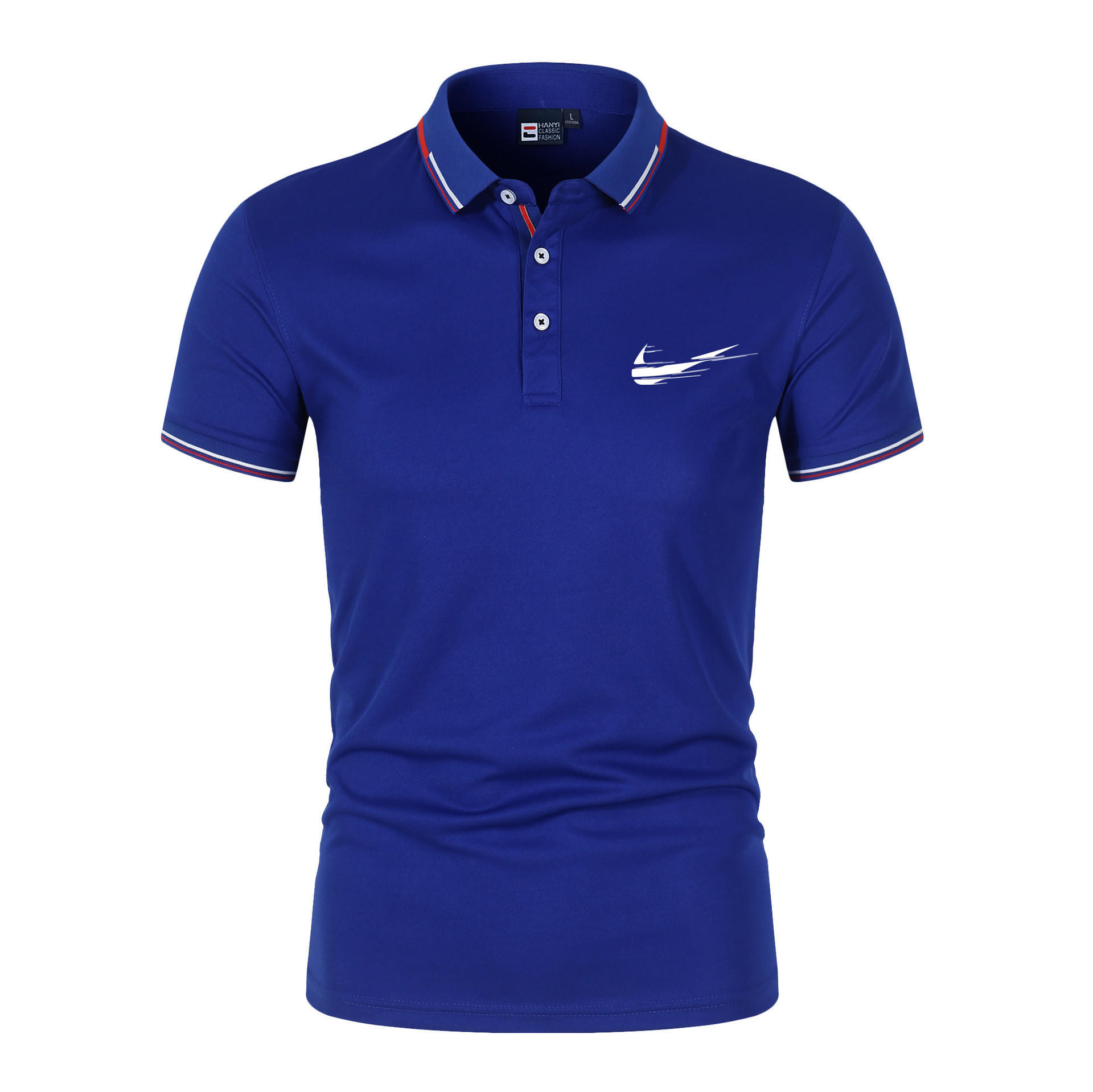 亚马逊2021新款男士立领polo衫外贸棉质上衣夏季款式大码短袖t恤