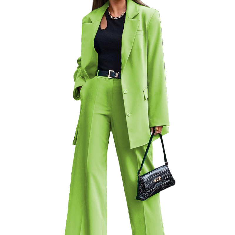 women clothes Fd1114 Spot 2024 Amazon Autumn and Winter New Solid Color Long Sleeve Women's Clothing Street Shooting Casual Suit Two-Piece Suit