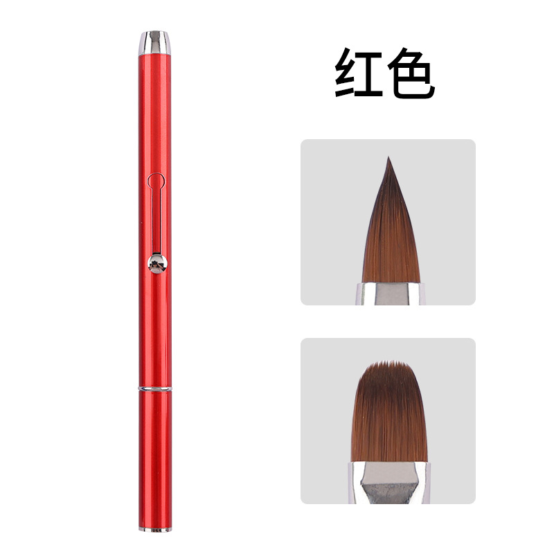 New Single Double-Headed Lip Brush Retractable Portable Lipstick Brush Metal Rod Eyebrow Brush Beginner Beauty Tools Makeup Brush