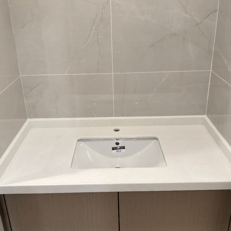 人造石英石浴室台面厕所洗漱盆 纯白色人造石洗手盆嵌入台下盆