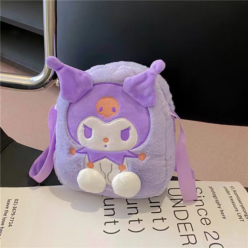 Cartoon Fashion Children's Doll Cute Sanrio Clow M Melody Pacha Dog Plush Bag Change Packet