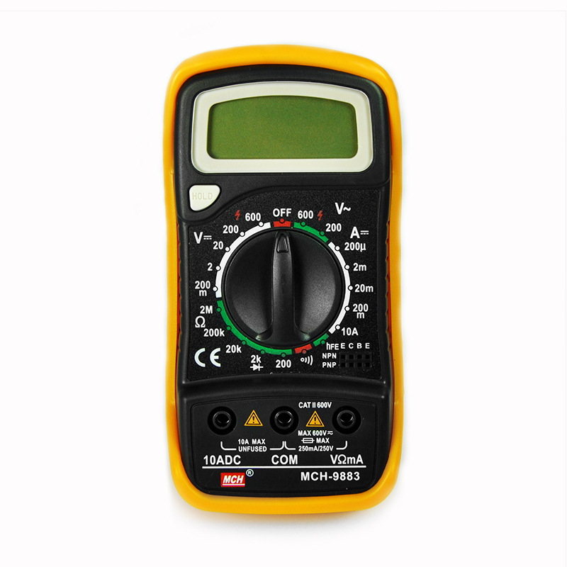 美创mch-9883原装数显袖珍数字万用表 配表笔家用电工防烧万用表