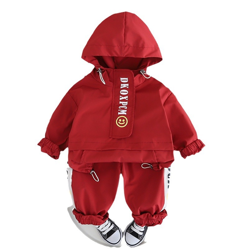 Half Zipper Suit Boys and Girls Shell Jacket Trendy Spring and Autumn Clothing New Children's Clothing Children's Top-Selling Product Fashion Two-Piece Set