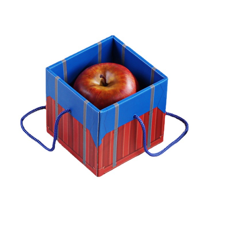 圣诞节吃鸡空投箱礼盒平安夜苹果包装盒创意天地盖零食糖果纸盒子