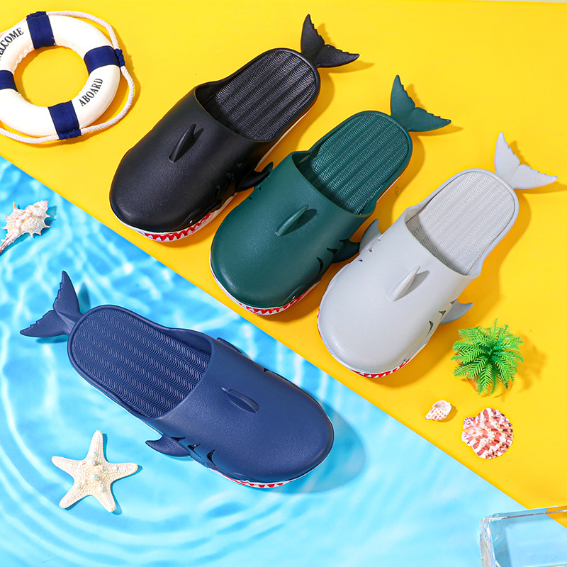 Internet Celebrity Funny Cute Home Soft Bottom Shark Slippers Trendy Men's and Women's Couple's Non-Slip Sandals Children's Slippers