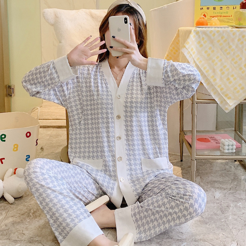 2024 modal confinement clothing spring/summer 6 thin maternity pajamas maternity postpartum breastfeeding homewear suit 7