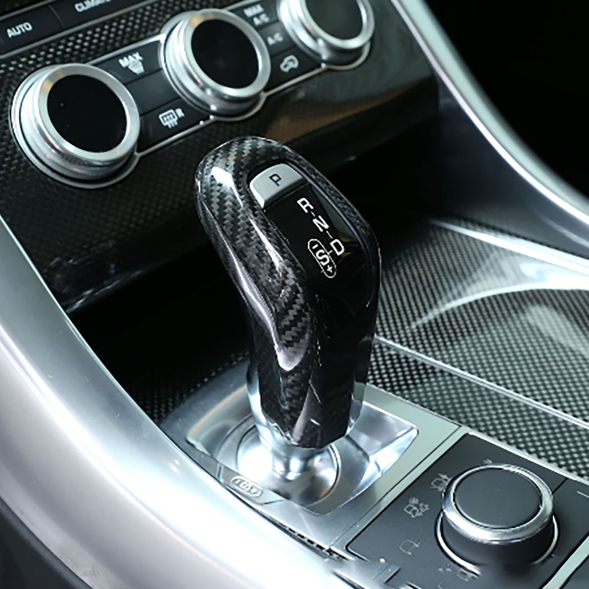 适用于路虎揽胜运动碳纤维排档头档把头14-17款汽车内饰改装配件