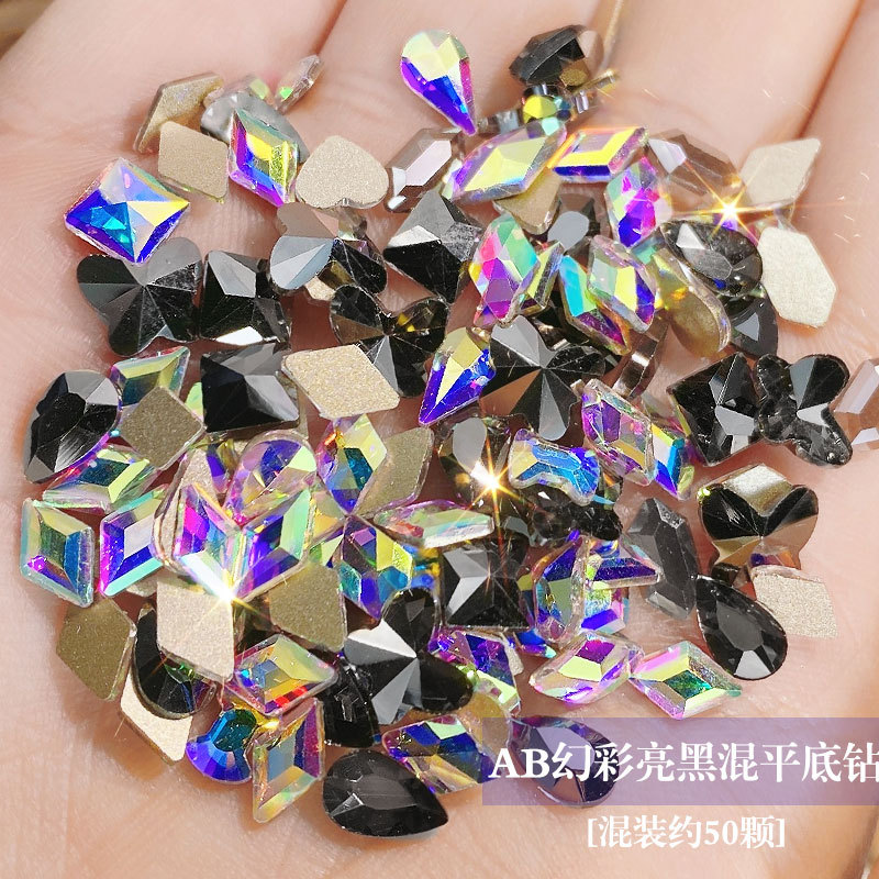 Nail Beauty Rhinestone 100 PCs Nail Ornament Aurora Diamond Phantom Fancy Shape Diamonds New York Storm Diamond Decorations Insole Diamond Wholesale