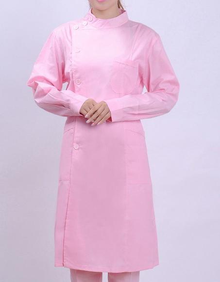 立领护士服长袖冬装修身白大褂偏襟立领工作服医生服美容服